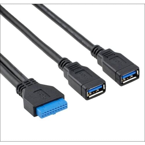 Motherboard USB 3.0 20pin Male to Dual USB 3.0 Female Cable For PC Computer Case 2 Port USB3.0 to Mainboard 20Pin Header Adapter