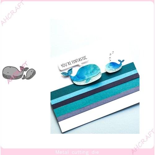 Mini Whale Metal Cutting Dies for DIY Scrapbooking Photo Album Decorative Embossing PaperCard Crafts Die 2021
