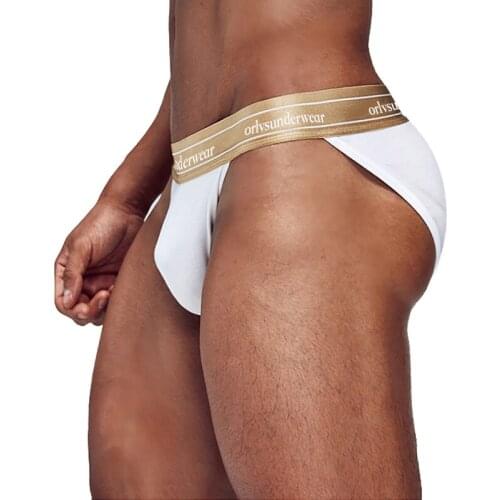 ORLVS Sexy Mens Underpants Cotton U Convex New Men Underwear Briefs Jockstrap Calcinha Homme Gay Brief Slip Cuecas OR6220