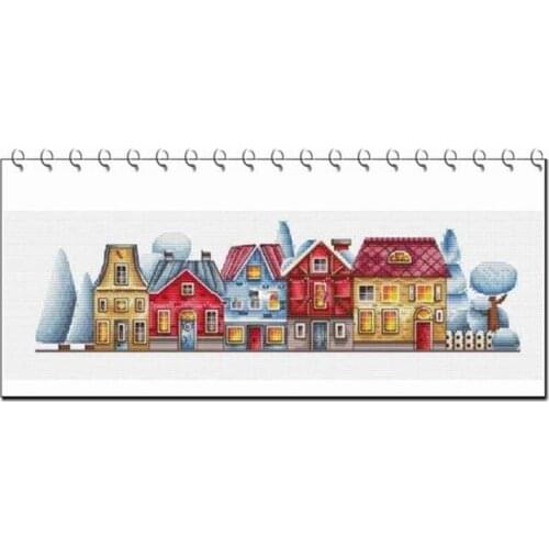 Stich Cross Stitch Kits Craft - Colorful Winter Town 43-19 Counted cross stitch Needlework Embroidery Cross-Stitching