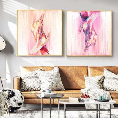 Gradient Color Hand Dance Wall Art Poster Abstract Palm Canvas Print Modern Art Picture for Living Room Home Decorative Painting