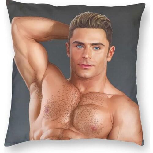 Sexy Muscled Man Gym Boyfriend Throw Pillow Cover Decoration Square Tempting Cushion Cover 45x45cm Pillowcover for Living Room