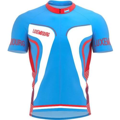2021 new LUXEMBOURG mens full zipper bicycle short-sleeved cycling jersey