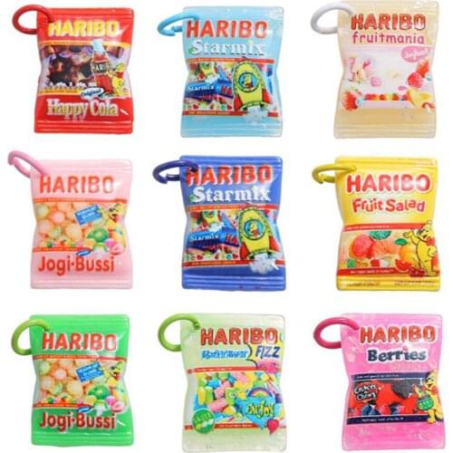 10Pcs Cute Resin Simulation Snack Bag Pendant For DIY Earring Keychain Necklace