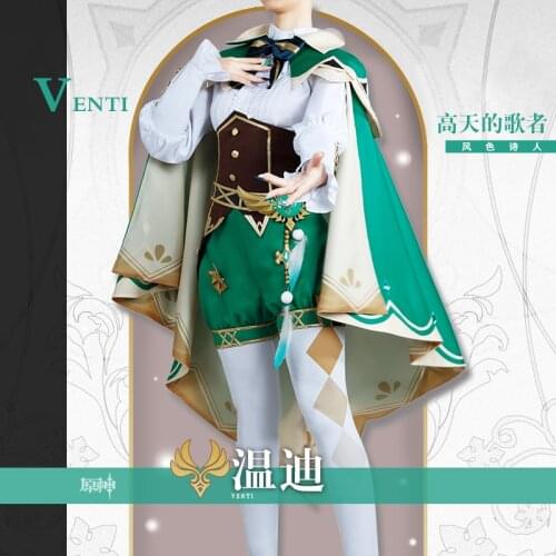 Genshin Impact Cosplay Venti Cosplay Costume God Of The Winds Bard 2021 New
