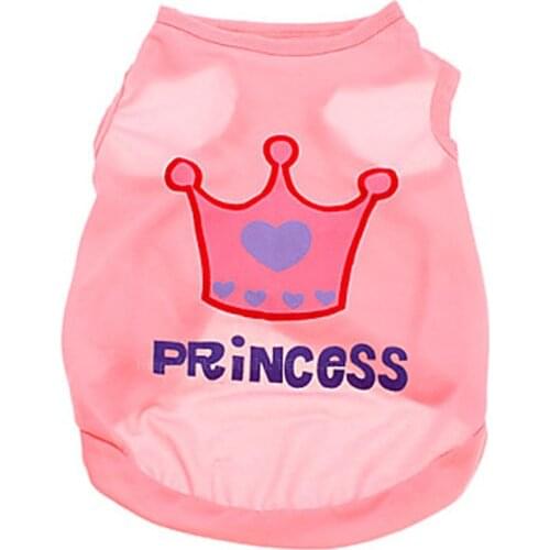 Pet Supplies Dog Clothing All-polyester Pink Crown Alphabet Vest Teddy Clothing Spring/Summer Style pet clothes for dog