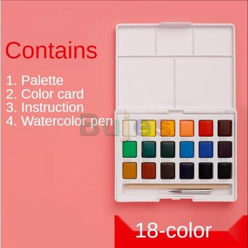 SAKURA 18 Colors Professional Watercolor Paint Pigment,Artist Gouache for Student Painting and Drawing School Supplies