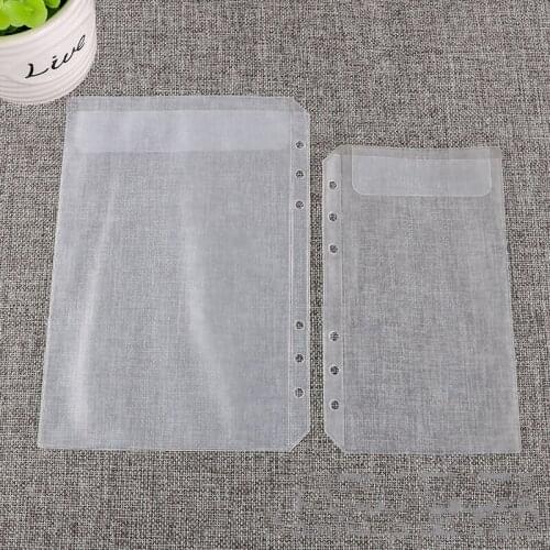 12pcs/Lot Transparent A5 A6 Multi-Model Combination Storage Bag PVC Standard 6Holes Loose-Leaf Pouches Binder Postcard Notebook