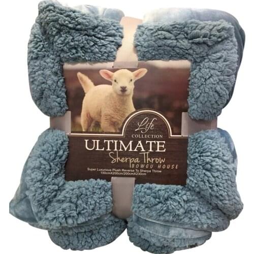 Luxurious Large Warm Thick Sherpa Throw Blanket Coverlet Reversible Fuzzy Microfiber All Season Plaid for Bed or Couch