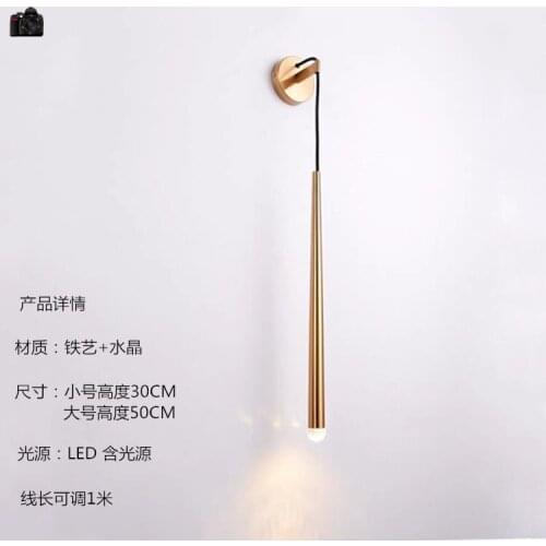 Nordice modern crystal luminaria bed wall lamp bedroom light iron corridor dining room bedroom bedside wall lamp