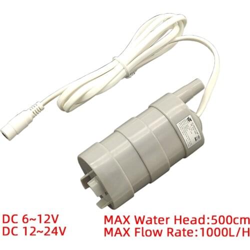 High Quality DC 12V 24V 1.9A 23W 1000L/H Micro DC Electric anti-corrosion anti-blocking Submersible Water Pump