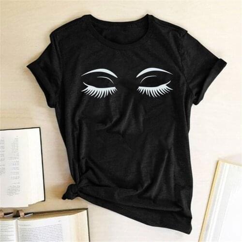 Eyes Printed T-shirts Women Summer Graphic Tees Casual Harajuku T Shirt Women Cotton Crew Neck Ladies Tops Camisetas Mujer