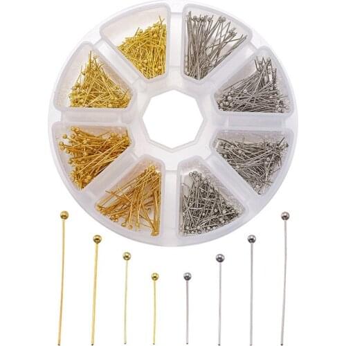 1 Box 16 20 25 30mm Brass Ball Head Pins Needles for Jewelry Making DIY Accessories Findings Multi Size Ball 2mm