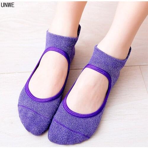 1 Pair Anti Slip Women Dance Socks Hollow Back Silver Wire Sports Sock Ventilation Quick-Dry Sock Slippers