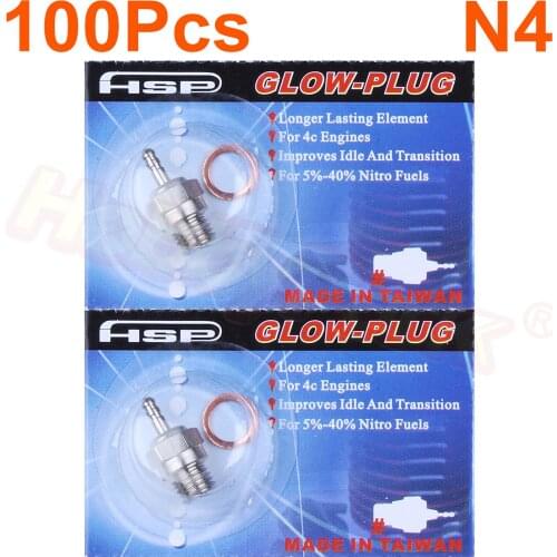 100pcs Spark Glow Plugs N4 #4 Engine Parts For Nitro Power RC Hobby Car HSP 70117
