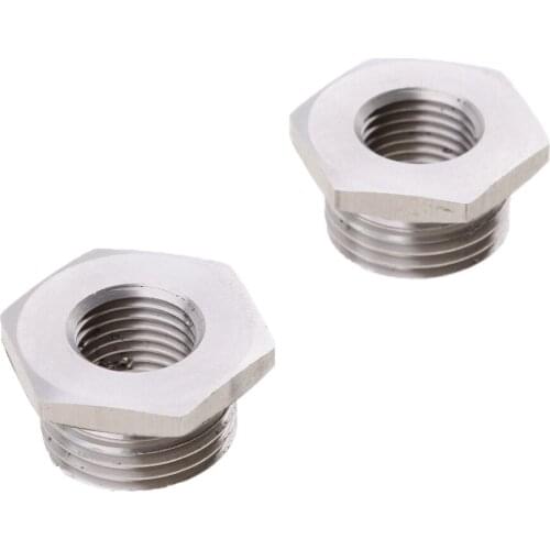 2 Pieces O2 Sensor Bung Fitting Plug Adapter 18mm To 12mm For