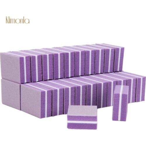 50Pcs/Pack Mini Purple Nail File 100/180 Grit Square Sandpaper limas Manicure Beauty Nails Salon DIY Nail Accessories Files