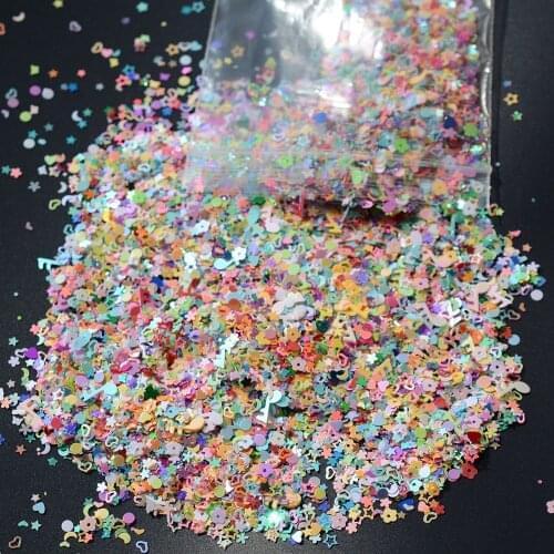 Ladies Nail Patch 5000PCS Nail Art DIY Mixed Glitter 3MM Heart Shaped Star Flower Shape Sequin Nail Patch uñas nails accesorios
