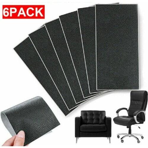 6pcs Self Adhesion Litchi Faux Synthetic Leather Patches DIY Leather Repair Patch Tool Kit for Car Seat Filler Furniture Couch S