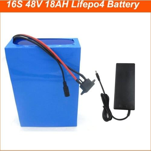 1000W 48V 18AH LiFePO4 battery 750W 48V Electric Bike battery 32700 Cell 30A BMS 58.4V 2A charger Free shipping
