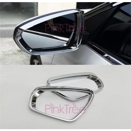 Accessories For Peugeot 3008 GT 2017 2018 Chrome Sun Rain Guard Shield Deflector Trim Side Door Mirror Cover Decoration