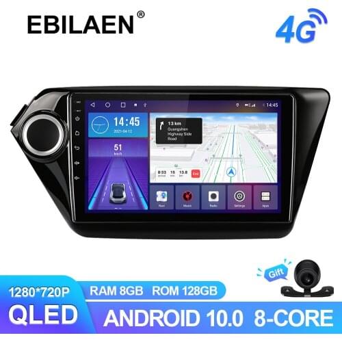 EBILAEN Car Radio For KIA RIO 3 2010-2016 Android 10.0 Multimedia GPS Navigation Autoradio Wireless Carplay 6G128G RDS Camera 4G