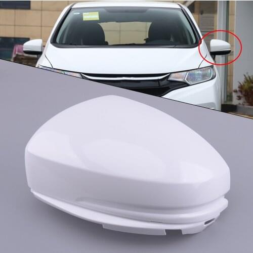 White Car Left Side Rearview Wing Door Mirror Cover Cap Housing ABS Fit for Honda Fit Jazz 2014 2015 2016 2017 2018