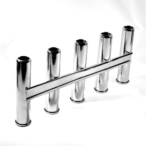 316 Stainless Steel 5 Link Fishing Rod Holder 5 Tubes Rod Pod Rack Boat Marine Yacht