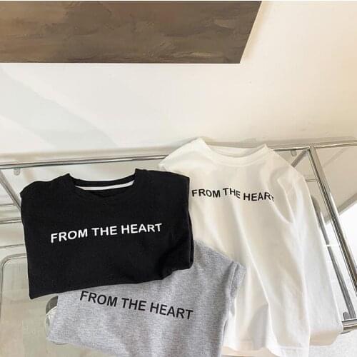 2021 new arrival girls boys autumn full sleeve casual cotton kids t-shirt