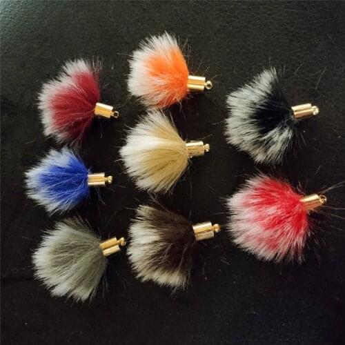 Double Colors Flower Wool Pom Soft Nap Silver & KC Gold Cap Pompon DIY Parts Jewelry Accessories Making Fit Chain Earrings