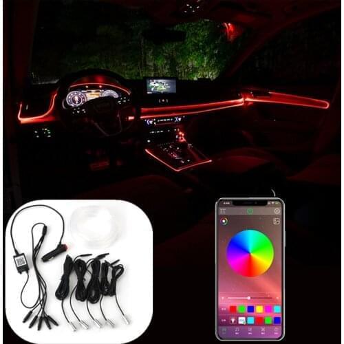 Flexible Car Atmosphere Lamps APP Sound Remote Control RGB Mode Colorful Auto Interior Ambient Light Decorative Lamp Strips