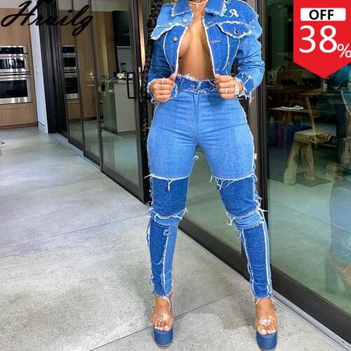 Two Peice Set for Women Long Sleeve Jacket&woman Pants Tassel Patchwork Two Piece Outfits Casual Fashion Button Women Sets