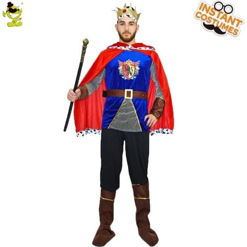 Adult King Costumes Cosplay Halloween Costume for Christmas Carnival Costumes Dress Up Man Blue Prince Outfits