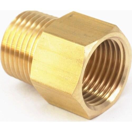 1/2" NPT Male x 1/2" BSPP Female Brass Pipe Fitting Connector Adapter For Pressure Gauge Air Gas Fuel Water Pressure 229 PSI