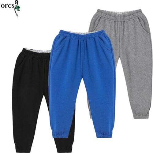 Selling Toddler Boys Girls Winter Pants Cotton Warm Casual Trousers Jogging Enfant Sport Pants 2-12T Mid Waist Children Trousers