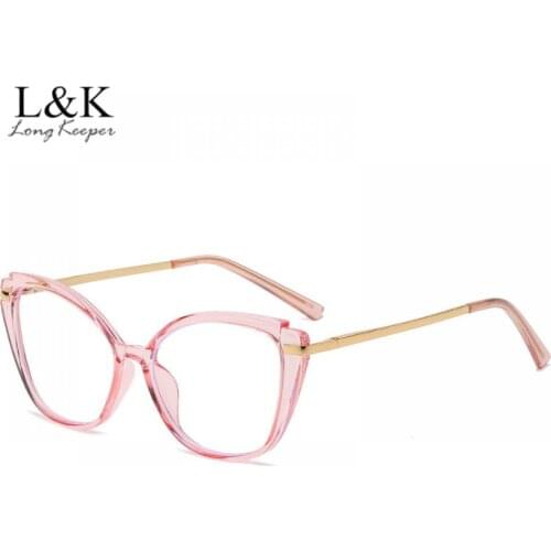 LongKeeper Cat Eye Computer Glasses Women Anti Blue Light Blocking Eyeglasses Clear Lens Gaming Optical Frames Female Eyewear