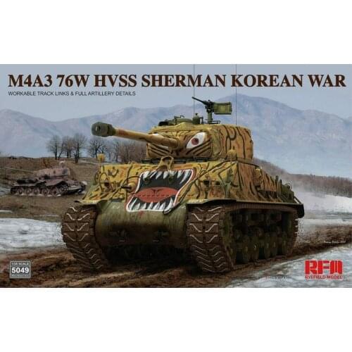 RYEFIELD MODEL RFM RM-5049 1/35 M4A3 76W HVSS Sherman Korean War - Scale Model Kit