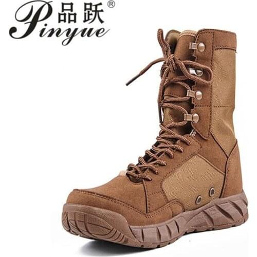 High Quality Outdoor Mens Hiking Shoes Desert High Military Tactical Boots Mens Soldier Combat Military Boots