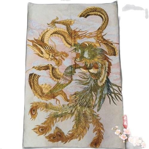 Nepal Tibet antique Thangka embroidery Dragon Phoenix Xianghang painting