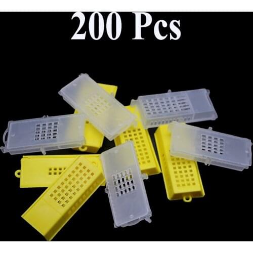 200PCS Wholesale Beekeeping Queen Rearing Cage Cell Box Cup Plastic Post Mail New King Transparent Supplies Cages Apiculture