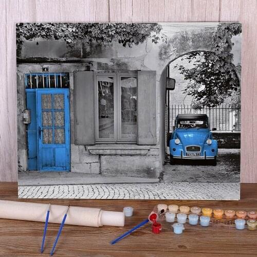 Landscape Car Painting By Numbers Complete Kit Acrylic Paints 50*70 Paiting By Numbers Wall Paintings For Wholesale