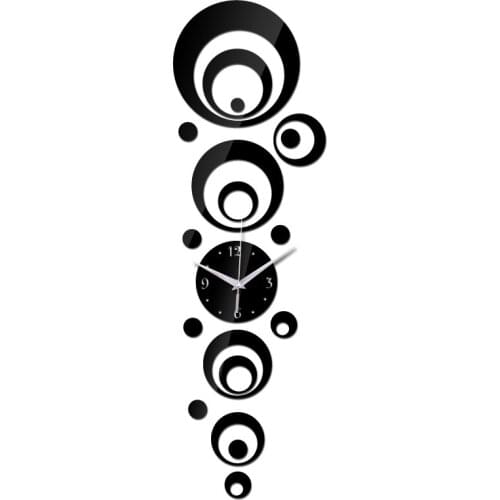 Direct selling 3d acrylic wall clock needle mirror home decoration modern design diy quartz sticker watch stickers single face