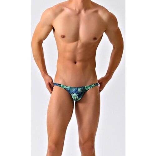 Sexy narrow side low waist tight swimsuits men swim briefs bikinis beach shorts man swimwear swimming trunk samll size