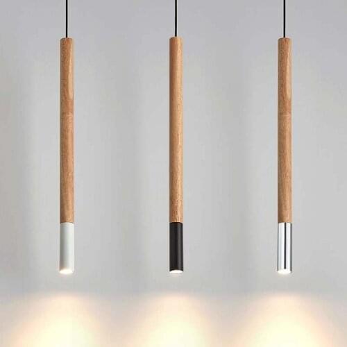 Modern Nordic Wood LED Pendant Light Creative Design Hang Lamp Pendant Lamp for Living Room Bedroom Bar Foyer Cafe Study