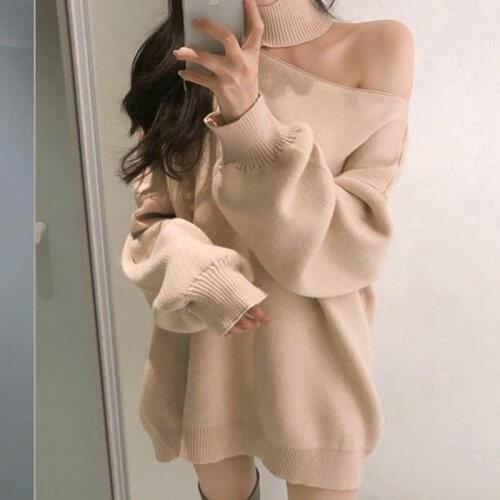 Female Winter Sweater Women pullover Long Sleeve Girls Tops Loose Autumn New Elegant Knitted Outerwear Sweater Warm plus size