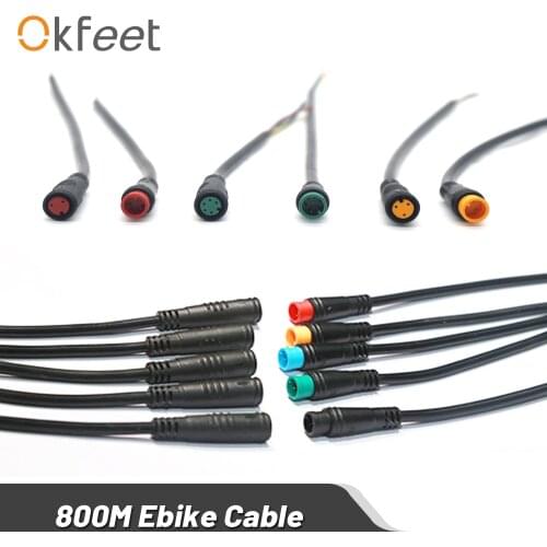 Okfeet Julet 2 3 4 5 6 Pin Waterproof Cable Electrical Ebike Extension Cable Connector for Ebike Light Throttle Ebrake Display