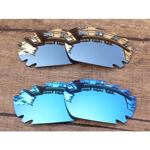 Vonxyz 2 Pairs Chrome Mirror & Ice Mirror Polarized Replacement Lenses for-Oakley Jawbone Vented Frame