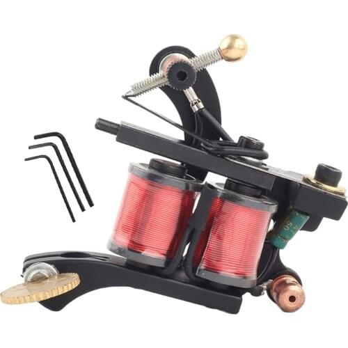Premium Copper 12 Coil Wraps Motor Tattoo Machine Gun For Coloring Black