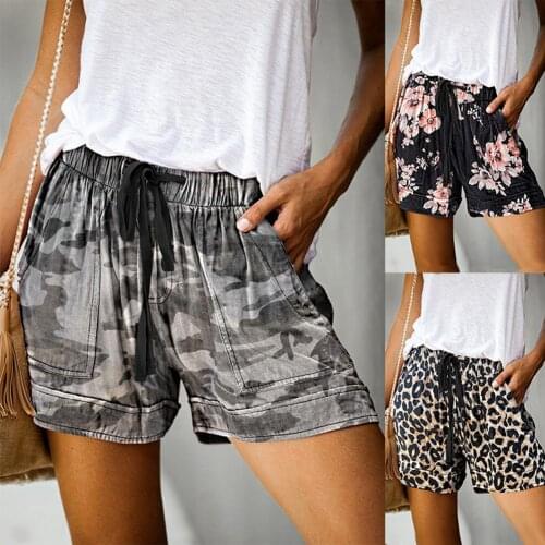 2020 Hot Pant Women Casual Camouflage Leopard Shorts Drawstring Pockets Minipants Hot Pants