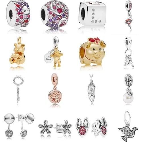 2019 NEW 100% 925 Sterling Silver Fashion Valentines Day Suitable For Women Original Charm Earrings Jewelry Gift Free Shipping